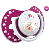 Силиконовая динамическая пустышка Lovi Night&Day Girl Lamb, 6-18 мес., 2 шт. (22/811girl_L) - Pampik - 3