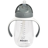 Дитячий поїльник Beaba з трубочкою, 300 мл, сірий (913534) - Pampik