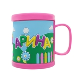 Дитяча кружка 3D Be Happy Арина, 300 мл, рожевий (К_ПВХ027) - Pampik