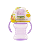 Поїльник-непроливайка Baby Team, зі спаутом і ручками, 6+ міс., 180 мл, фіолетовий (5022_фіолетовий) - Pampik - 3