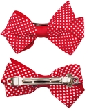 Набор зажимов-автомат для волос в виде бабочки Titania French, 2 шт., красный (7900 GIRL B) - Pampik