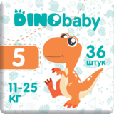 Підгузки на липучках DinoBaby 5 (11-25 кг), 36 шт. - Pampik