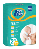 Підгузки Evy Baby 2 (3-6 кг), 32 шт. - Pampik