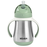Металевий поїльник Beaba з трубочкою, 250 мл, зелений (913535) - Pampik