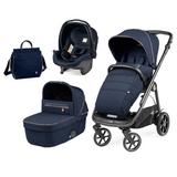 Коляска Peg-Perego Veloce Blue Shine SL, 3в1, синя (PACK-VEL31SL000007) - Pampik