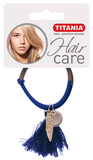 Резинка для волосся Titania, 5 см, коричневий і синій, 1 шт. (8172) - Pampik