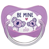 Пустушка Nip Моя сім'я № 3, силіконова, 16-32 міс., з футляром, бузковий (31029) - Pampik