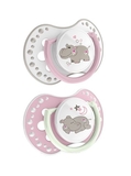 Силиконовая динамическая пустышка Lovi Night&Day Girl Hippo, 6-18 мес., 2 шт. (22/811girl_H) - Pampik