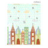 Детский двухсторонний складной коврик Poppet Спящие малыши и Волшебный город, 180x150x1 см (PP011-150) - Pampik - 2