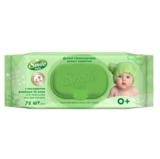 Вологі серветки Smile Baby з екстрактом ромашки та алое, 72 шт. - Pampik