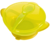 Тарелка на присоске Baby Team, с крышкой и ложкой, 290 мл, зеленый (6002_зеленый) - Pampik