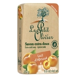 Мило екстраніжне Le Petit Olivier 100% oils soap, абрикос, молоко, 250 г (3549620005615) - Pampik