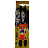 Набор зубных щеток Offtop, средняя жесткость, 2 шт., черный розовым и черный с синим (650929) - Pampik