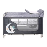 Манеж-кроватка Lorelli Moonlight 2L Grey cute moon, серый (23780) - Pampik