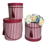 Набір подарункових коробок UFO Red, висока кругла, W9348, 3 шт. (W9348 Набір 3 шт RED круг. висок) - Pampik