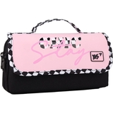 Пенал мягкий Yes PH-2-2 Stay Awesome, 11х20х6 см, черный с розовым (533200) - Pampik