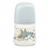 Пляшечка для годування Suavinex Gold Edition, фізіологічна соска, повільний потік, 150 мл, блакитна (307869) - Pampik