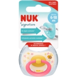 Пустышка ортодонтическая Nuk Signature Цветы и пчелка pазмер 2 силиконовая (3952471) - Pampik
