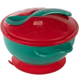 Мисочка с основой-присоской Baboo, с крышкой и ложечкой, 6+ мес., красная (9-034) - Pampik