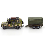Игровой набор TechnoDrive Land Rover Defender Military с прицепом (520027.270) - Pampik - 2