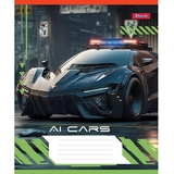 Тетрадь для записей 1 Вересня AI cars, A5, в клетку, 36 листов, 15 шт. (766669) - Pampik