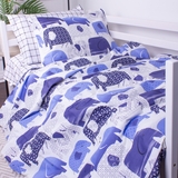 Пододеяльник на молнии MirSon Kids Time 17-0133 Elephant, бязь, 210х143 см, голубой с фиолетовым - Pampik