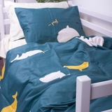 Пододеяльник на молнии MirSon Kids Time 22-1219 Whale, сатин, 210х143 см, темно-зеленый - Pampik - 2