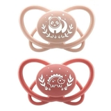 Пустышка Nip Моя бабочка Енот и ежик, силиконовая, 5-18 мес., 2 шт., розовый (38597-51) - Pampik
