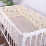 Защитный бортик в кроватку MirSon Kids Time 18-0009 Happy Hipos, бежевый - Pampik