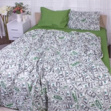 Пододеяльник на молнии MirSon Dollars 17-0589, бязь, 110х140 см, разноцветный - Pampik