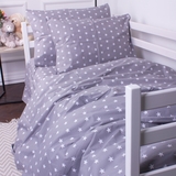 Пододеяльник на молнии MirSon Kids Time 20-0013 Mirella, бязь, 210х143 см, серый с белым - Pampik - 2