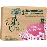 Мило екстраніжне Le Petit Olivier 100% vegetal oils soap вишневе цвітіння 2х100 г (3549620005080) - Pampik