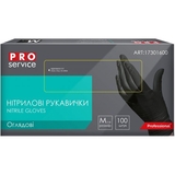 Рукавички нітрилові оглядові PRO service, нестерильні, неприпудрені, розмір M, чорний, 100 шт. - Pampik