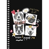 Блокнот для записей Student, А6, в клеточку, спираль, 80 л., Четыре собачьи мордашки (A6-SC-080-6087K) - Pampik