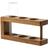 Деревянная подставка для канцелярии Стеклоприбор, один цилиндр, коричневая (300541) - Pampik