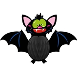 Подвеска-соты бумажная Yes! Fun Halloween Летучая мышь, 53 см (973633) - Pampik