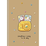 Тетрадь для записей Student Полароид А5, в клеточку, спираль, 96 листов (A5-SC-096-6115K) - Pampik