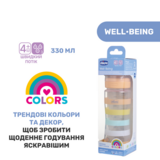 Пляшечка для годування Chicco Well-Being Colors, з силіконовою соскою 4м+, 330 мл, помаранчева (28637.31) - Pampik - 7