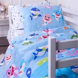 Пододеяльник на молнии MirSon Kids Time 17-0521 Sharks blue, бязь, 210х143 см, разноцветный - Pampik