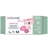 Вологі серветки Cleanic Baby Eco Atopical 50 шт. - Pampik
