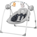 Кресло-качалка Lionelo Ruben Grey Graphite с игровой дугой, серое (LO-RUBEN RUBEN GREY GRAPHITE) - Pampik