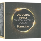 Гидрогелевые патчи для глаз FarmStay 24K Gold & Peptide Solution Ampoule Eye Patch с золотом и пептидами 60 шт. - Pampik