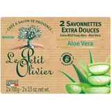 Мило екстраніжне Le Petit Olivier 100% vegetal oils soap з Алое Вера, 200 г (2х100 г) - Pampik
