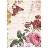 Зошит для записів Genius В5, в клітинку, спіраль, 80 л., Троянди та метелик (B5-SC-080-6095K) - Pampik