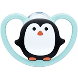 Пустушка силіконова Nuk Space Пінгвін, ортодонтична, 0-6 міс., бірюзовий (3952331) - Pampik