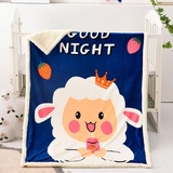 Плед-ковдра дитяча HomeBrand Овечка 140х110 см синій із білим (4574) - Pampik