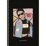 Тетрадь для записей Student Девушка в очках, А5, в клеточку, спираль, 80 листов (A5-SC-080-6077K) - Pampik