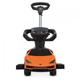Машинка-толокар Bambi M 3726-7 2 в 1, с родительской ручкой, оранжевая (25692) - Pampik - 3