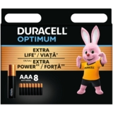 Лужні батарейки мізинчикові Duracell Optimum 1.5 V, AAA, LR6, 8 шт. (5000394158962) - Pampik