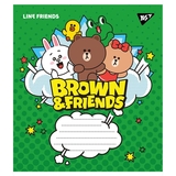 Зошит загальний Yes Line Friends, А5, в косу лінію, 12 аркушів (766308) - Pampik